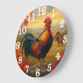 Majestic rooster in rustic countryside grote klok (Hoek)