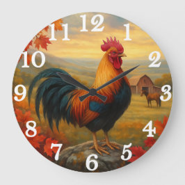 Majestic rooster in rustic countryside grote klok
