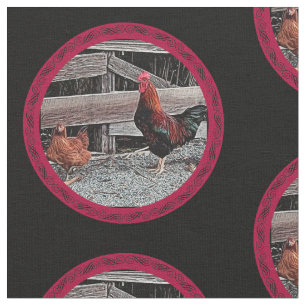 Majestic Rooster met Hen Stof