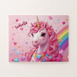 Majestic Roze Eenhoorn Gepersonaliseerde Kinderen Legpuzzel