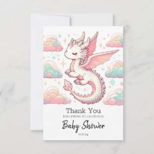 Majestic Schattig Dragon Baby shower Bedankkaart