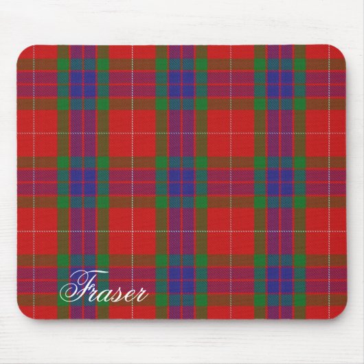 Majestic Scottish Clan Fraser Tartan Muismat (Voorkant)