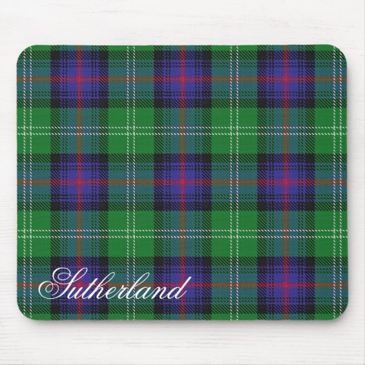 Majestic Scottish Clan Sutherland Tartan Muismat (Voorkant)