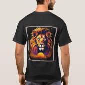 "Majestic Shadows: Silhouette Lion Design" T-shirt (Achterkant)