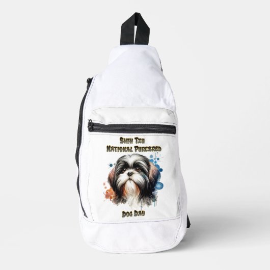 Majestic Shih Tzu: Nationaal rasdier Sling Bag (Voorkant)