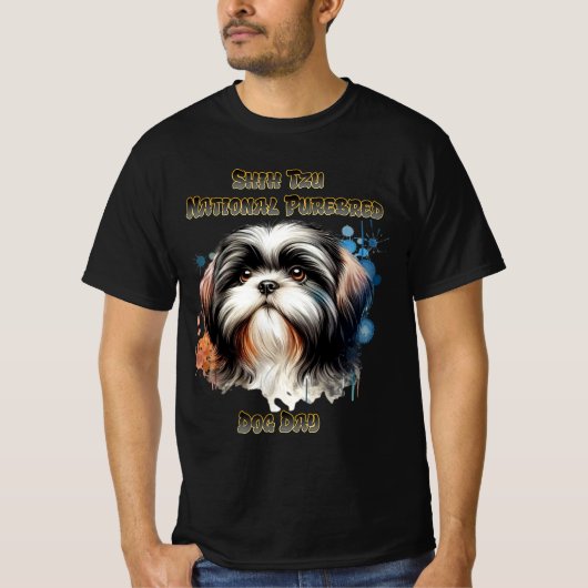Majestic Shih Tzu: Nationaal rasdier T-shirt (Voorkant)