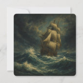 Majestic Ship at Sea Oil Art Greeting Card Kaart (Voorkant)