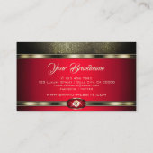 Majestic Silver Effect Red met Faux Rhinestones Visitekaartje (Achterkant)