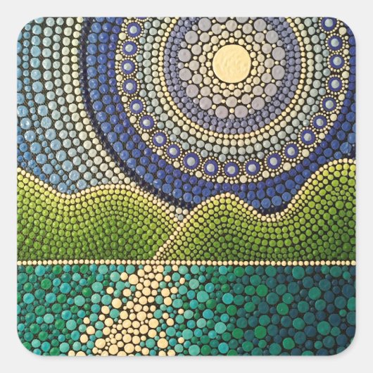 Majestic Sky Vierkante Sticker (Voorkant)