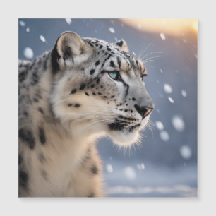 Majestic sneeuwluipaard hart van het winterse stor