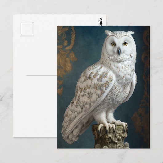 Majestic Sneeuwuil Briefkaart (Voorkant / Achterkant)