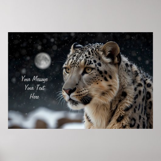 Majestic Snow Leopard Celestial Guardian Poster (Voorkant)