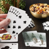 Majestic Snow Leopard in de wintersneeuw Pokerkaarten (Insitu)