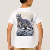 Majestic Snow Leopard op Rocky Cliff T-shirt (Achterkant)