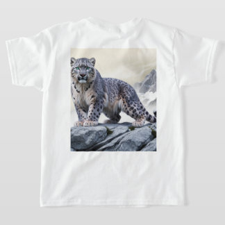 Majestic Snow Leopard op Rocky Cliff T-shirt