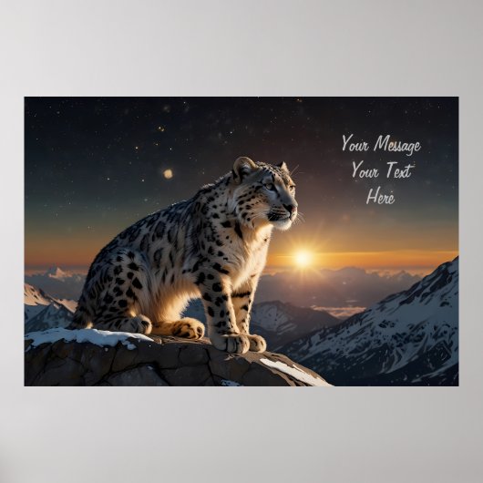 Majestic Snow Leopard –  tekst Poster (Voorkant)