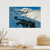 Majestic Snowbound Mt. Rainier Poster (Keuken)