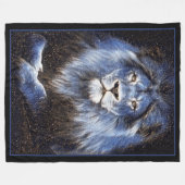 Majestic Sparkle Lion Fleece Deken (Voorkant (Horizontaal))