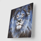 Majestic Sparkle Lion Vierkante Klok (Hoek)