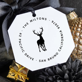 Majestic Stag Elegant Familienaam Retouradres Zelfinktende Stempel