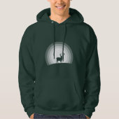 Majestic Stag Silhouette Under Lunar Light Hoodie (Voorkant)