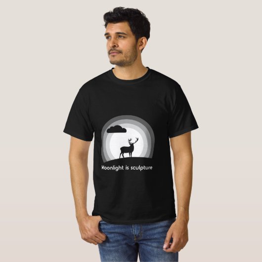 Majestic Stag Silhouette Under Lunar Light Style B T-shirt (Voorkant volledig)