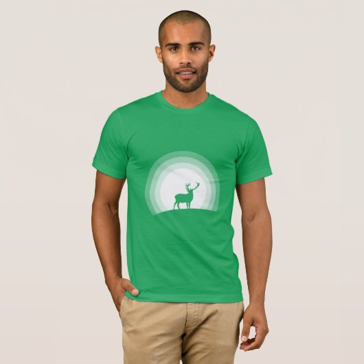 Majestic Stag Silhouette Under Lunar Light T-shirt (Voorkant volledig)