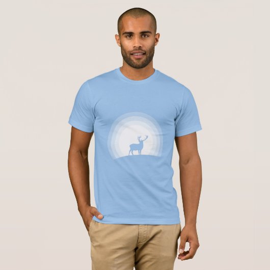 Majestic Stag Silhouette Under Lunar Light T-shirt (Voorkant volledig)