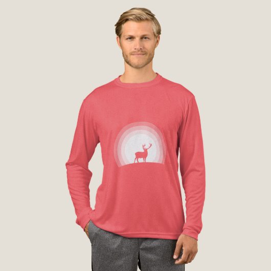 Majestic Stag Silhouette Under Lunar Light Tri-Blend Shirt (Voorkant)