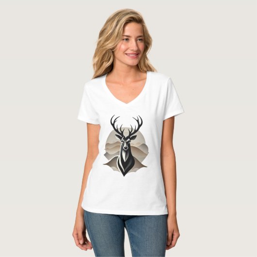 Majestic Stag – Wilderness Spirit T-shirt (Voorkant volledig)