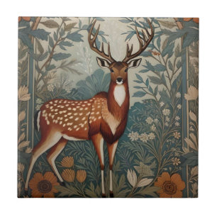 Majestic Stag William Morris geïnspireerd door Flo Tegeltje