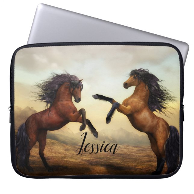 Majestic Stallions Laptop Sleeve (Voorkant)