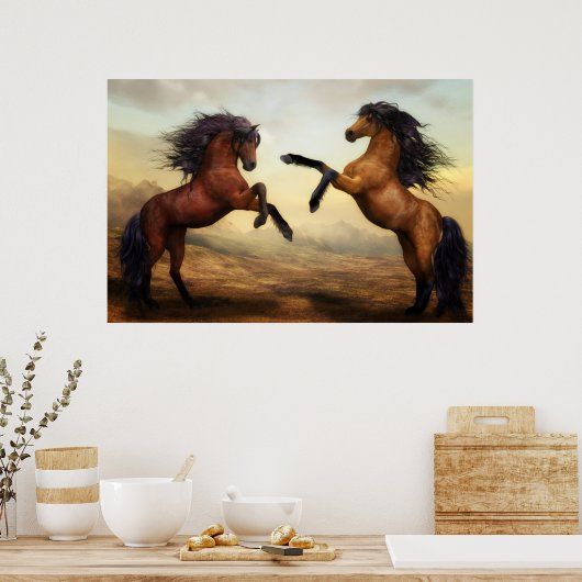 Majestic Stallions Poster (Keuken)