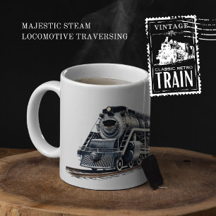 Majestic Stoomlocomotief Traversing Tweekleurige Koffiemok