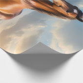 **"Majestic Stride: Trots bruin paard op het stran Cadeaupapier (Hoek)