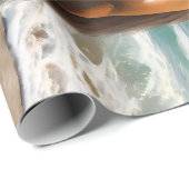 **"Majestic Stride: Trots bruin paard op het stran Cadeaupapier (Rol Hoek)