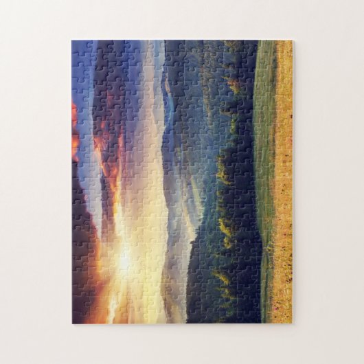 Majestic sunset in the mountains landscape 4 legpuzzel (Verticaal)