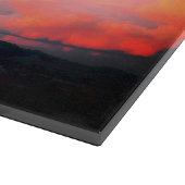 Majestic Sunset in Wales, voeg jouw tekst toe Snijplank (Hoek)