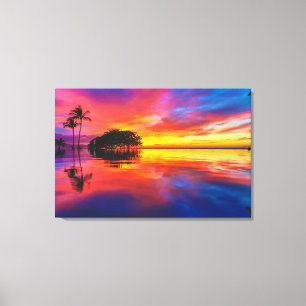 Majestic Sunset   Wailea Beach, Maui, Hawaii Canvas Afdruk