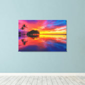 Majestic Sunset | Wailea Beach, Maui, Hawaii Canvas Afdruk (Insitu (Houten vloer))