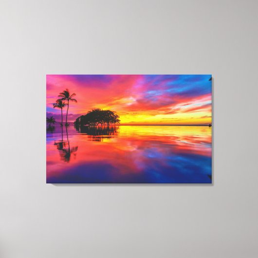 Majestic Sunset | Wailea Beach, Maui, Hawaii Canvas Afdruk (Voorkant)