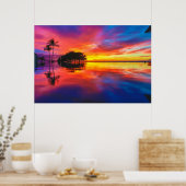 Majestic Sunset | Wailea Beach, Maui, Hawaii Poster (Keuken)