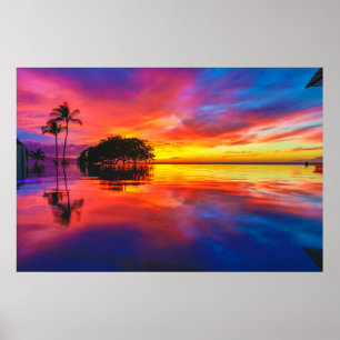 Majestic Sunset   Wailea Beach, Maui, Hawaii Poster