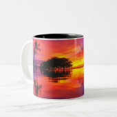 Majestic Sunset | Wailea Beach, Maui, Hawaii Tweekleurige Koffiemok (Voorkant links)