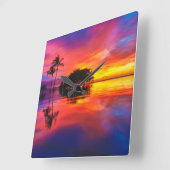 Majestic Sunset | Wailea Beach, Maui, Hawaii Vierkante Klok (Hoek)