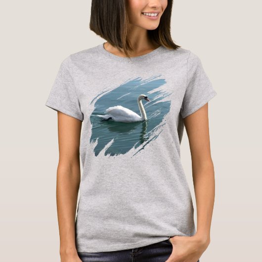 Majestic Swan Glijdend op een meer T-shirt (Voorkant)