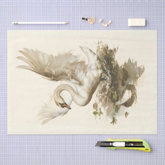 Majestic Swan in Beweging Tissuepapier (Craft)