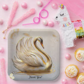 "Majestic Swan Silhouette" Papieren Bordje (Feest)