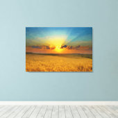 Majestic Tarwevelden Uitzicht Olieverfschilderij P Canvas Afdruk (Insitu (Houten vloer))