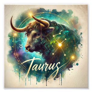 Majestic Taurus Zodiac Art Foto Afdruk